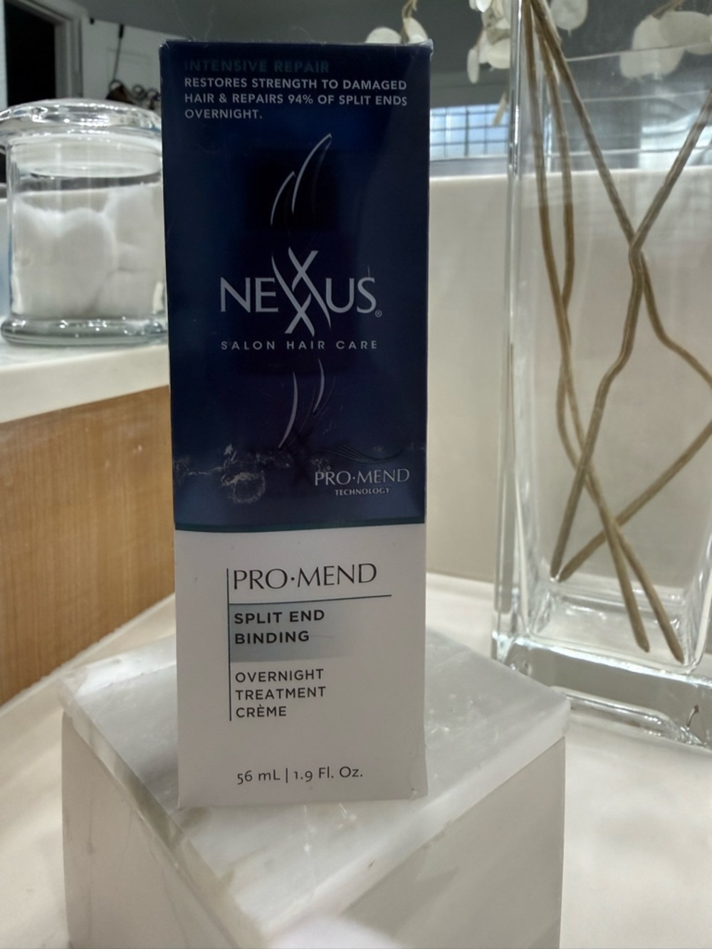 Nexxus Pro-Mend Split End Binding Overnight Treatment Creme - Blue, White